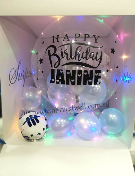 Customize Surprise Gift Box with Birthday Bubble Balloon Customize Surprise Gift Box with Birthday Bubble Balloon
